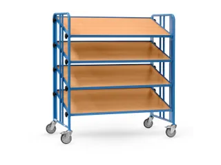 Bakkenwagen 2895 300kg 1280x658mm blauw 4 kantelbare etages - 1