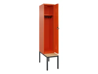 locker met bank,HxBxD 2120x400x815mm,1vak,vak B 400mm,draaigrendel - 2