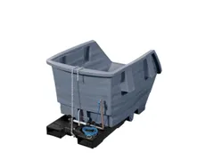 PE-kiepbak,HxLxB 1060x1660x1173mm,1m³,draagverm. 250kg,vorkkoker