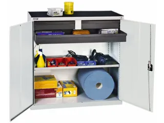 Gereedschapskast 1000x1000x513mm 2legborden 3laden Ral7035 - 1