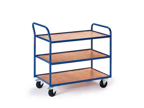tafelwagen,draagverm. 250kg,3etage(s),laadvl. LxB 990x590mm,houtetage