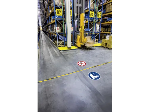 Vloermarkeringssticker Blauw Gebruik Veiligheidsschoenen 430mm