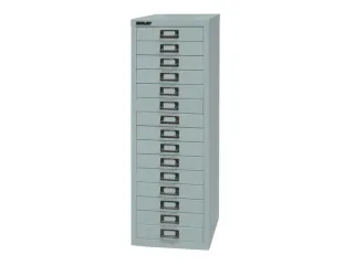 kantoor-ladekast HxBxD 857x278x380mm 15 laden romp zilverkleurig staal - 1