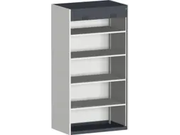 roldeurkast 2000x1050x650mm 4xStalen bodem cil.-slot RAL7035 RAL7016