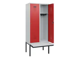 locker met bank,HxBxD 1950x800x815mm,2vak,vak B 400mm,cilinderslot
