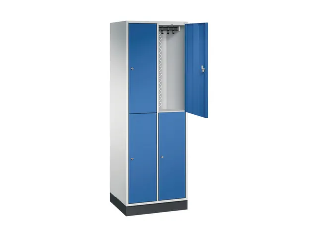 Dubbeldekse garderobekast,RAL 7035/RAL 5010,HxBxD 1950x620x500mm