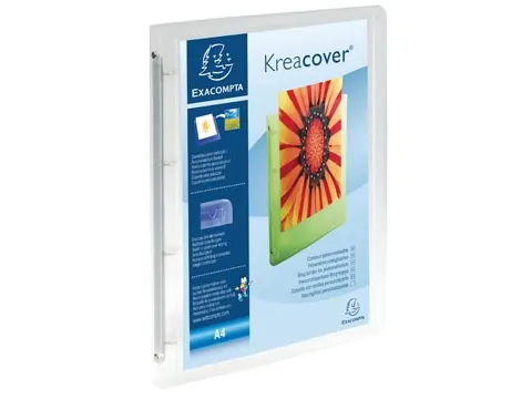 Personaliseerbare Ringmap Kreacover A4 Maxi 4 rings 30mm Transparant