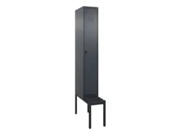 locker met bank,HxBxD 2120x300x815mm,1vak,vak B 300mm,draaigrendel