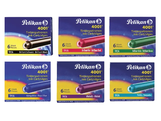 Inktpatroon Pelikan 4001 donkergroen 6 stuks