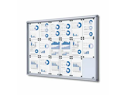 Vitrinekast Mededelingenbord 18x A4 met schuifdeuren