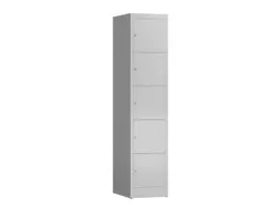 Lockerkast 1800x415x500mm 1x5 vakken cilinderslot, sokkel, RAL7035