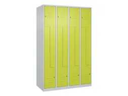 Z-garderobekast,HxBxD 1850x1200x500mm,vak B 150/300mm,cil.-slot