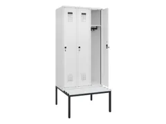 locker met bank,HxBxD 2120x900x815mm,3vak,vak B 300mm,draaigrendel