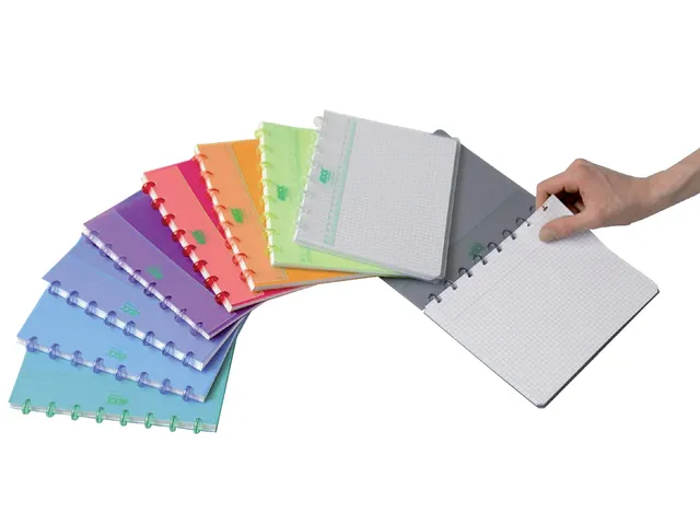 Schrift Adoc A5 ruit 5x5mm 144 pagina's 90gr transparant assorti