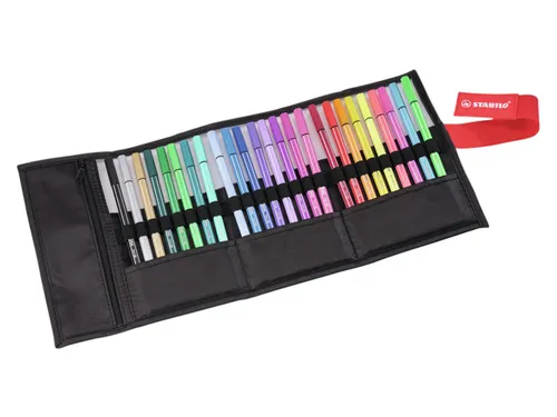 Viltstift STABILO Pen 68/25 Arty roletui medium assorti set à 25 stuk
