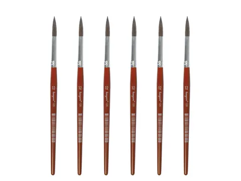 Penseel Kangaro Serie 120 rond Nr. 12 geitenhaar doos 6 stuks