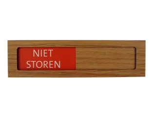 Premium Schuifbord Houtlook Niet Storen Groen Rood 150x40mm - 1