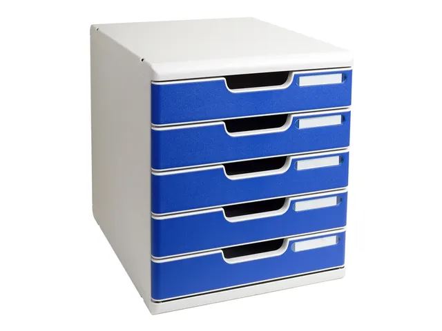Bloc à tiroirs MODULO A4 5 tiroirs Classic Bleu Gris