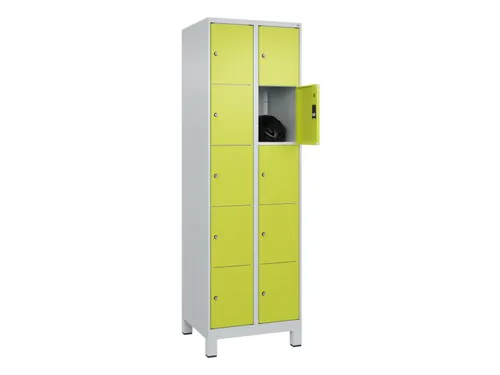 lockerkast,HxBxD 1950x600x500mm,2x5vakken,vak B 300mm,cil.-slot,voeten
