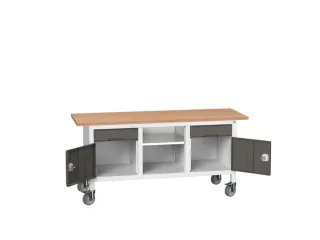 werkbank,HxBxD 830x1750x600mm,multiplexblad,uitrusting: 2laden,2kasten - 1