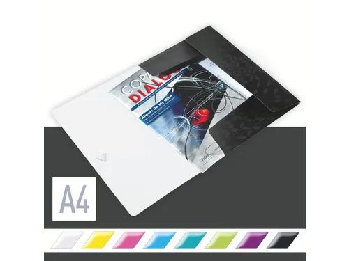 Elastomap Leitz WOW A4 3 kleppen PP zwart