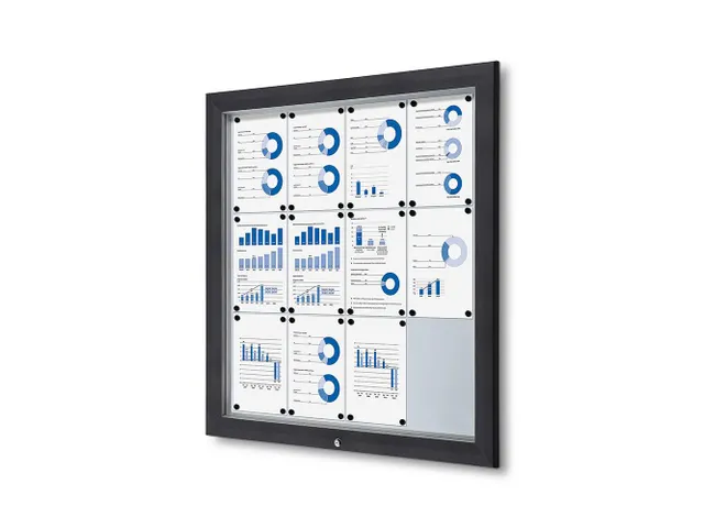 Vitrinekast mededelingenbord Outdoor 12xA4 met gasveer Antraciet