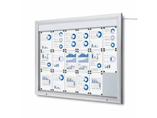 Outdoor mededelingenbord 18x A4 met logopaneel LED verlicht - 1