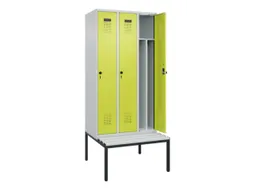 locker met bank,voor scheiding van kleding,HxBxD 2120x900x815mm,3vak