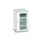 vitrinekast 900x525x550mm 2xStalen bodem romp RAL7035 front RAL7035