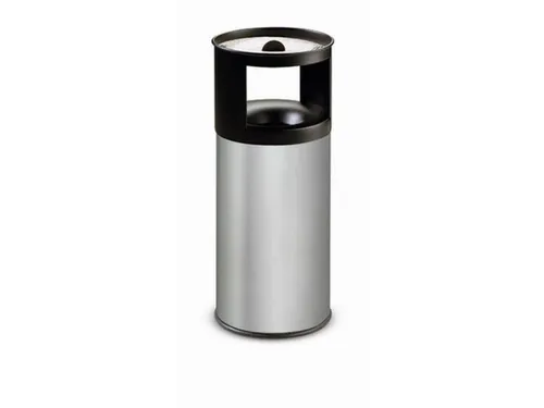 RVS combi-asbak,HxØ 800x310mm,afvalbak inhoud 40l,romp RVS,bluskop
