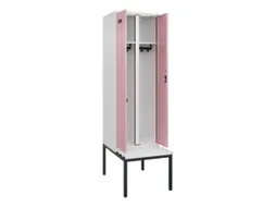 locker met bank,voor scheiding van kleding,HxBxD 2120x600x815mm,2vak