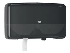 Tork 555508 T2 Twin Mini Jumbo Toiletpapier Dispenser Elevation Zwart