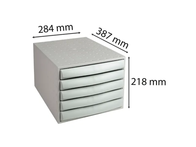 Ladenblok Fantasy Works A4+ met 5 laden Grijs