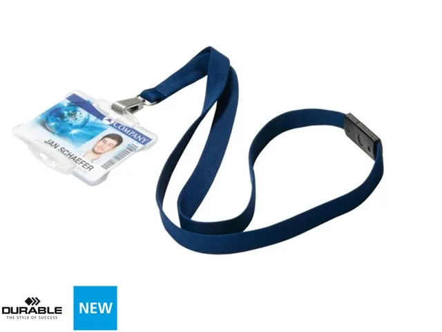 Textielkoord Durable 8127 met karabijnhaak nachtblauw