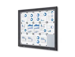 Vitrinekast mededelingenbord Outdoor 15xA4 met gasveer Antraciet