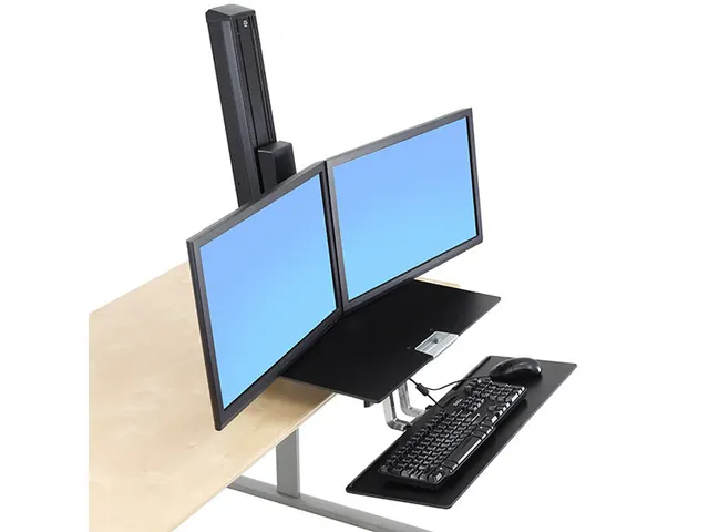 Werkstation Sta Bureau Workfit S Duo Zwart