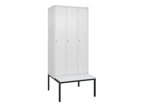 locker met bank,HxBxD 2120x900x815mm,3vak,vak B 300mm,cil.-slot