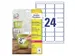Etiket Avery L4773REV-20 63.5x33.9mm wit 480stuks