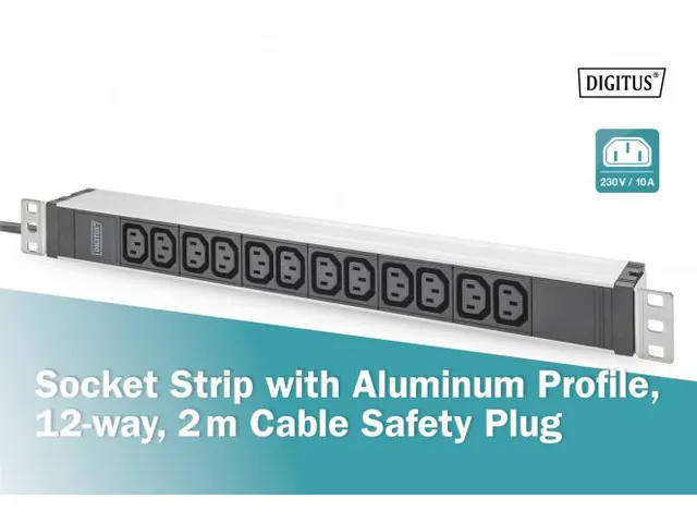 Stekkerdoos Met Aluminium Profiel 12-Polig 2M Voedingskabel Geaarde St