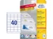 etiket Avery ILK 48,5x25,4mm 25 vel + 5 vel extra 40 etiketten per vel