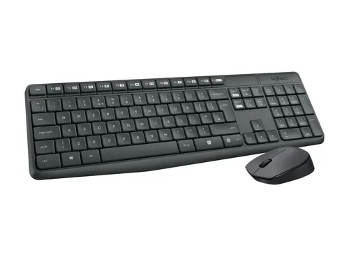 Logitech MK235 toetsenbord Inclusief muis USB QWERTZ Duits Grijs
