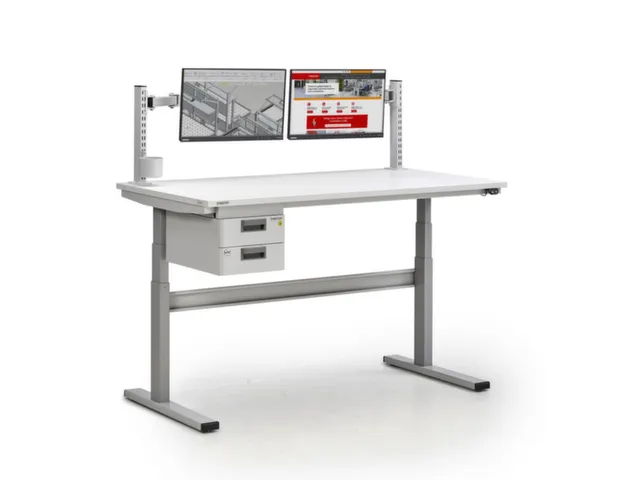 fixation p. bloc tiroirs 30/35,p. table de travail,RAL7035
