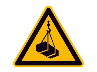 waarschuwingsbord,v. binnen/buiten,Waarschuwing voor hangende last - 1