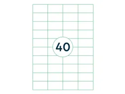 Etiketten Zelfklevend Wit 40 op A4 52.5x29.7mm 1000 Vel