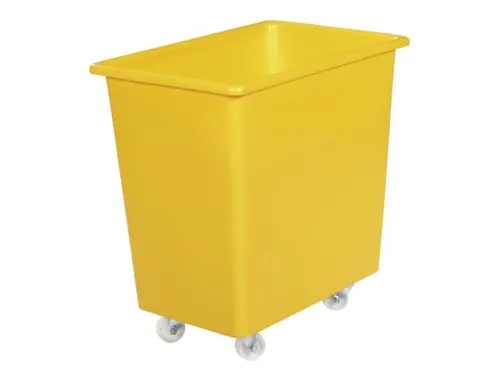 Verrijdbare Rechthoekige Bak 135 Liter Hxbxd 670x660x432mm Pe Geel