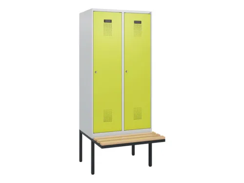locker met bank,HxBxD 1950x800x815mm,2vak,vak B 400mm,cilinderslot