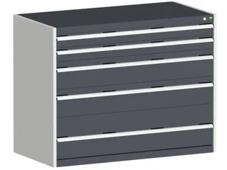ladekast 1000x1300x750mm 5laden zware lasten RAL7035 front RAL7016 - 1