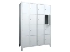 lockerkast,HxBxD 1850x1200x500mm,4x4vakken,RAL7035,front RAL5012