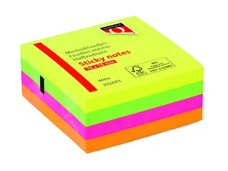 Memoblok Quantore 76x76mm neon kleuren assorti 4 kleuren - 1