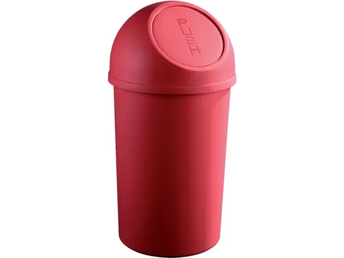 afvalbak,25l,HxØ 615x312mm,romp PP rood,deksel PP rood